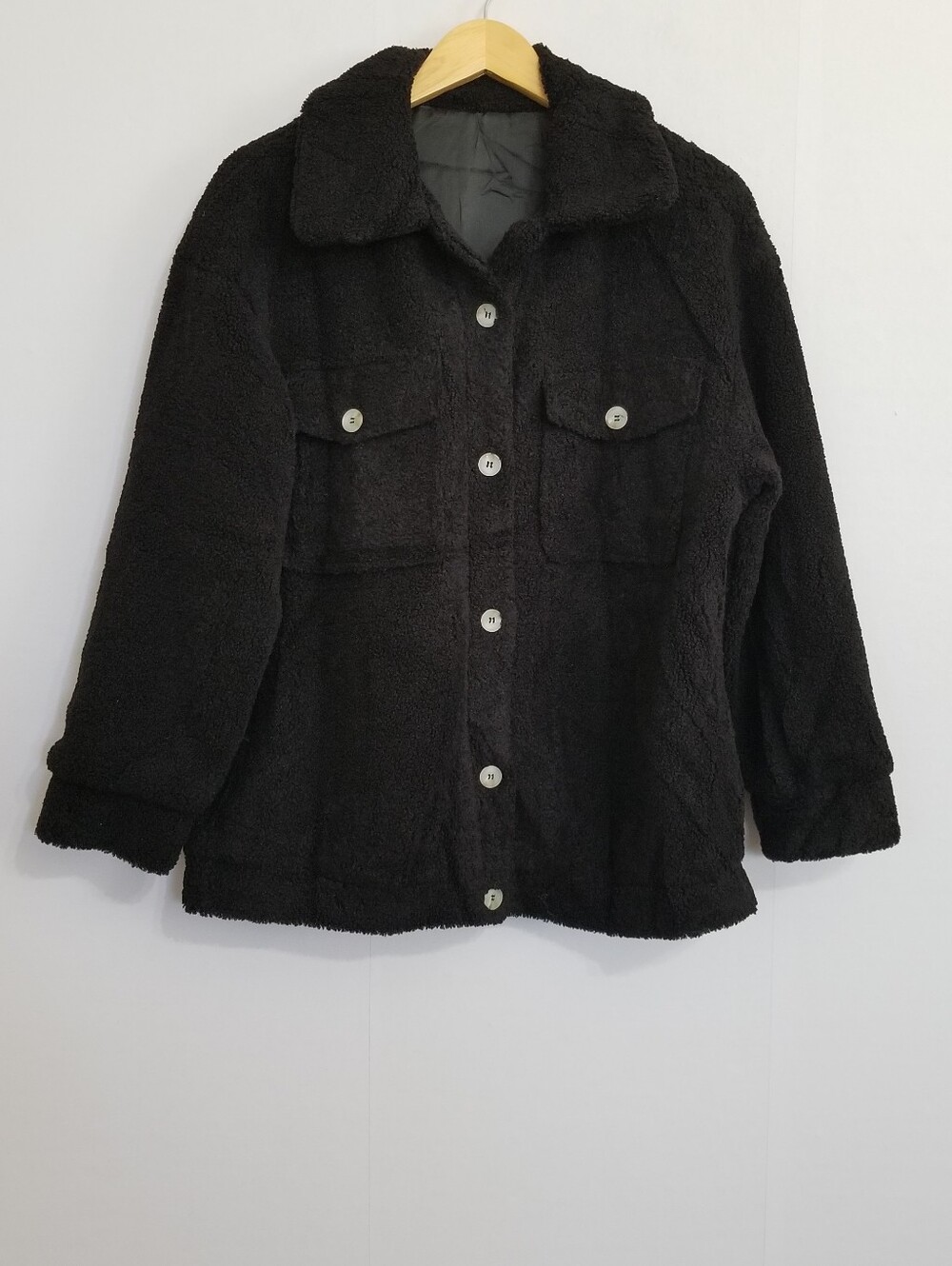 NWOT Unbranded Black Teddy Bear Jacket Size Medium